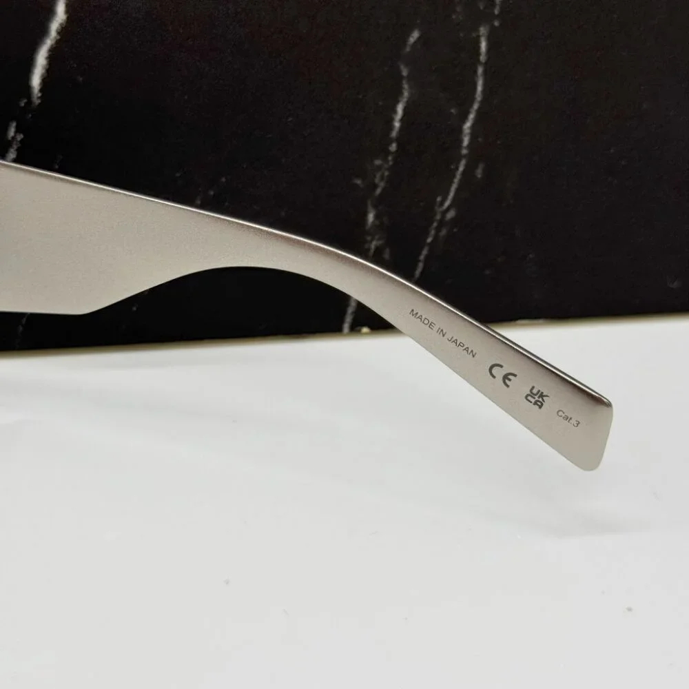 NEW  SL636 002 SAINT LAURENT SUNGLASSES UNISEX SILVER GREY METAL EYEWEAR - Picture 12 of 13